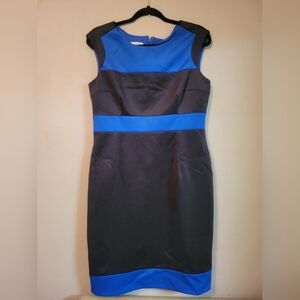 London Times Blue and Black Mini Dress